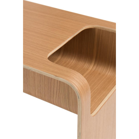 Table d'appoint design arrondi Thibo en bois naturel