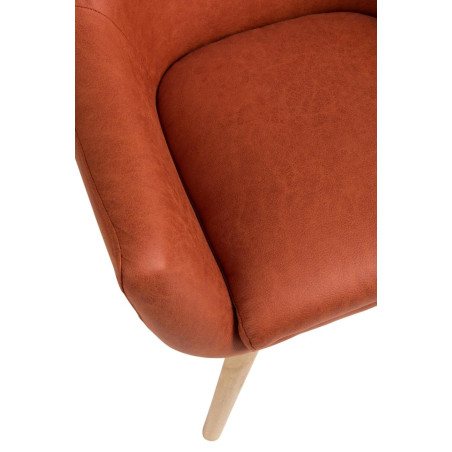 Chaise rétro Bois et textile couleur orange