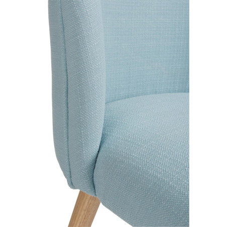 Chaise scandinave Vincent tissu bleu ciel