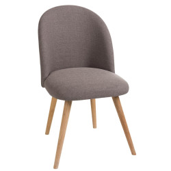 Chaise scandinave Vincent tissu taupe