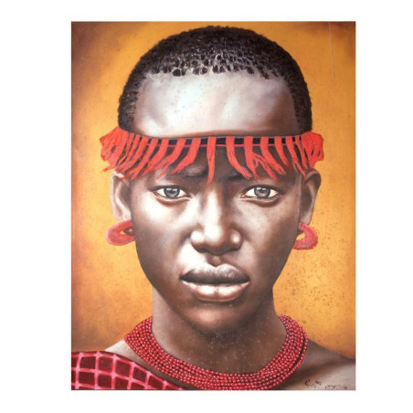 Tableau portrait femme africaine coloré