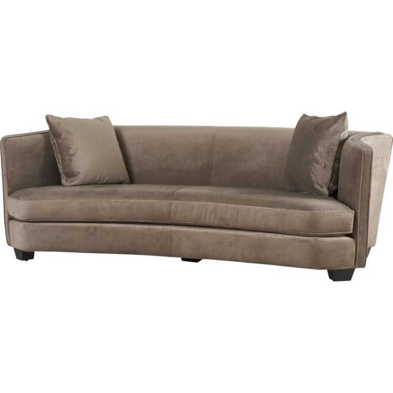 Canapé chic Orsay velours Taupe 223x101xH73cm
