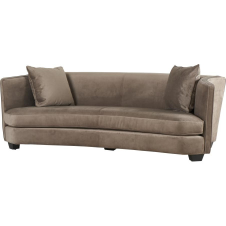Canapé chic Orsay velours Taupe 223x101xH73cm