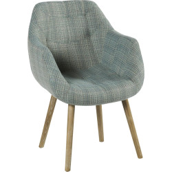 Fauteuil scandinave Coventry Turquoise Chiné 61x45xH88cm