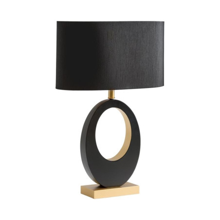 Lampe moderne noir et or avec abat jour ovale noir