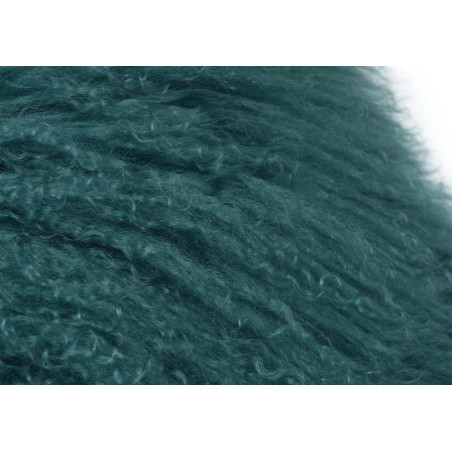 Coussin laine d'agneau vert émeraude 30X50 cm