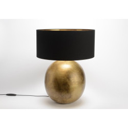 Lampe XXL ethnique boule dorée et noir avec abat-jour 60 cm de diamètre Elena