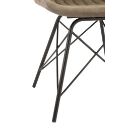 Chaise loft vintage industrielle tissu kaki