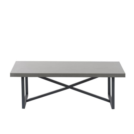 Table de salon moderne effet béton et pieds noir