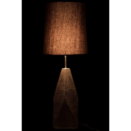 Lampe haute forme géométrique céramique marron