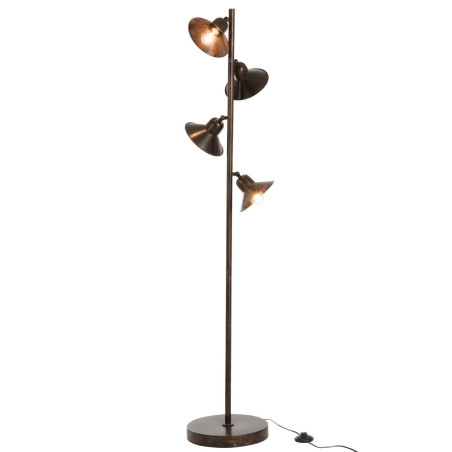 Lampe de lecture rétro métal marron foncé 4 branches