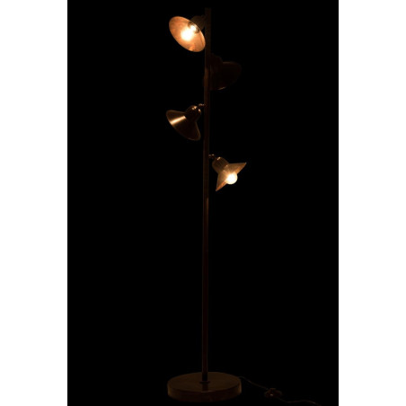 Lampe de lecture rétro métal marron foncé 4 branches