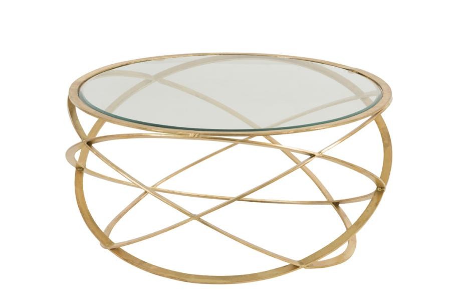 Table Basse Ronde Design Moderne Pieds Cercles Or J Line By Jolipa
