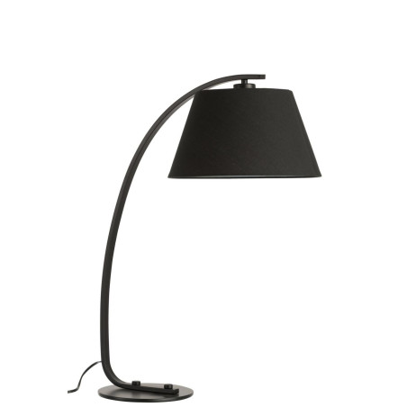 Lampe pied arrondi métal noir