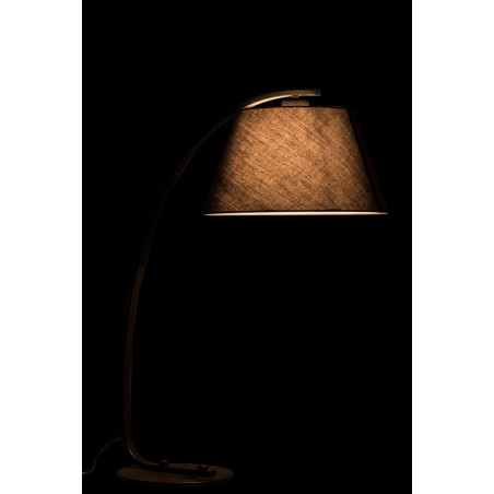 Lampe pied arrondi métal noir