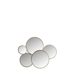 Miroir bohème chic 5 cercles en métal doré