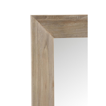 Grand miroir à large rebord en bois naturel