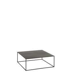 Table de salon moderne carrée métal noir