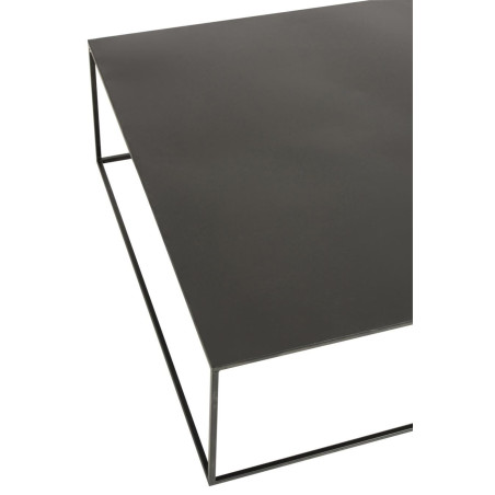 Table de salon moderne carrée métal noir