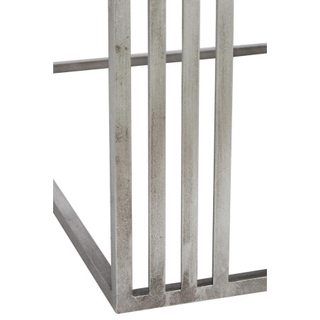 Table basse moderne carrée métal argenté
