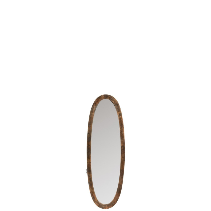 Miroir ovale chic alu cuivré