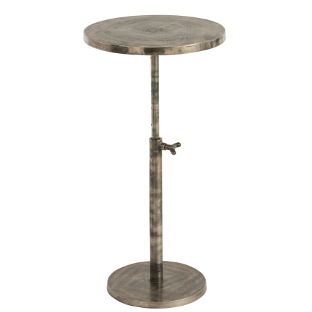 Table ronde Bistrot ajustable métal gris antique