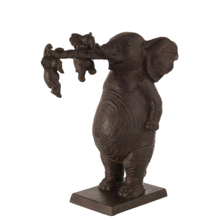 Statue africaine éléphant marron foncé