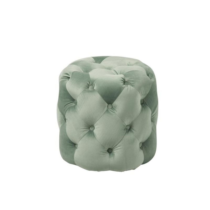 Pouf Baroque chic boutons vert menthe