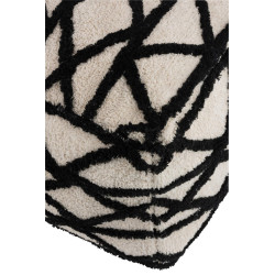 Pouf carré moderne motifs noir et blanc
