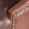 chaise atelier chic en cuir vieilli marron et dossier capitonné Vical Home