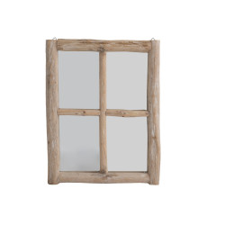 Miroir fenêtre en bois naturel