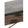 Console tiroirs compartimentés bois et métal