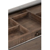 Console tiroirs compartimentés bois et métal