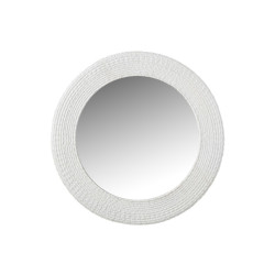 Miroir rond nervures blanches