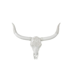 Crâne cerf murale blanc H 48 cm