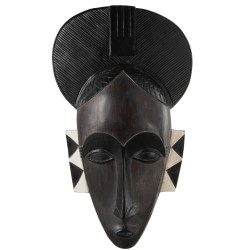 Masque visage femme africaine noir et blanc