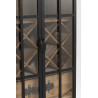 Meuble bar vitrine bois et verre noir et naturel