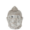 Tête de Bouddha céramique argenté