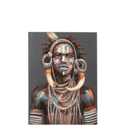 Toile Bohème Ethnique chic homme africain tribal multicolore