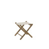 Tabouret pliable en bambou naturel et textile blanc