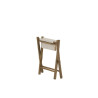 Tabouret pliable en bambou naturel et textile blanc