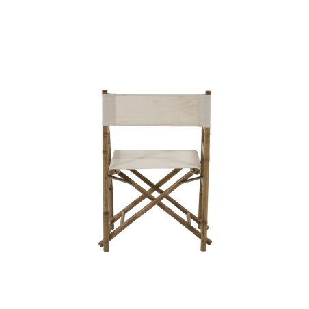 Chaise régisseur bambou naturel et textile blanc