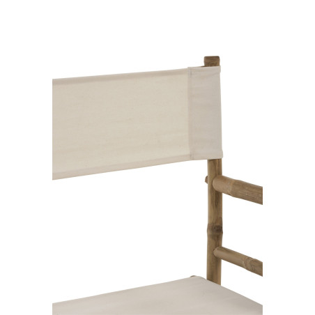 Chaise régisseur bambou naturel et textile blanc
