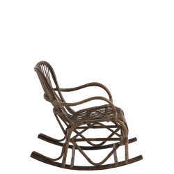 Rocking chair rotin marron Vintage