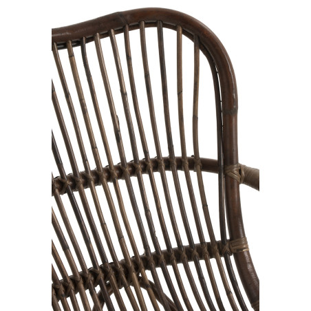 Rocking chair rotin marron Vintage