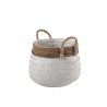 Panier boule avec anses Etnique chic blanc