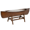 Table de salon bateau sur socle en bois marron