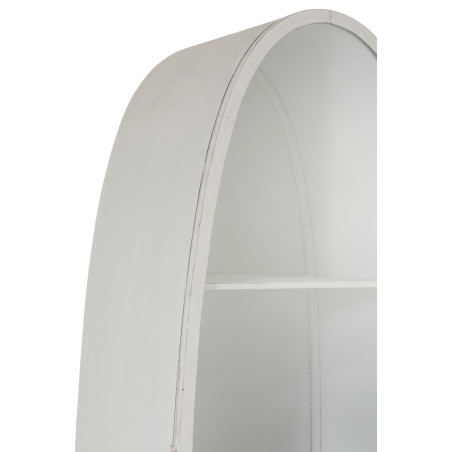 Armoire ovale blanche 1 porte vitrée