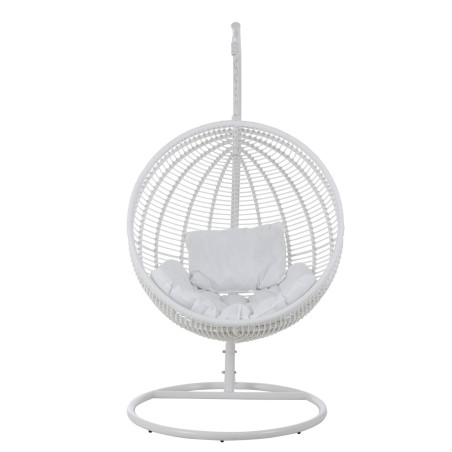 Fauteuil suspendu rond acier blanc