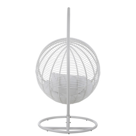 Fauteuil suspendu rond acier blanc